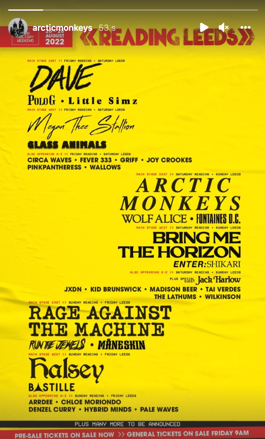 Reading And Leeds Festival 2022 Lineup