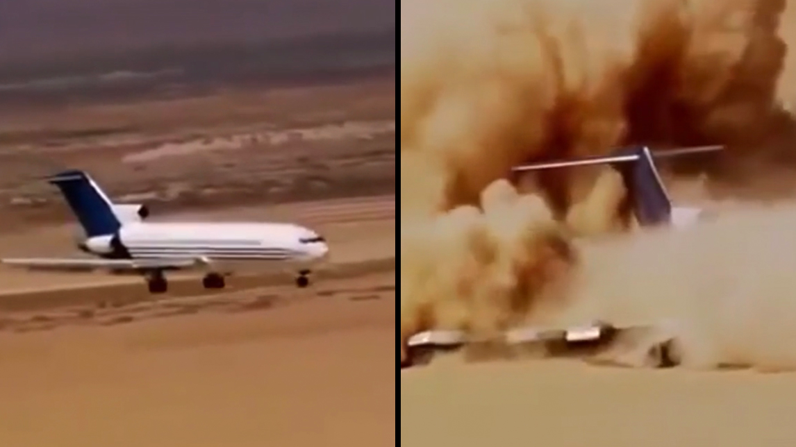 Former Champion Air Boeing 727-200 is intentionally crashed in the