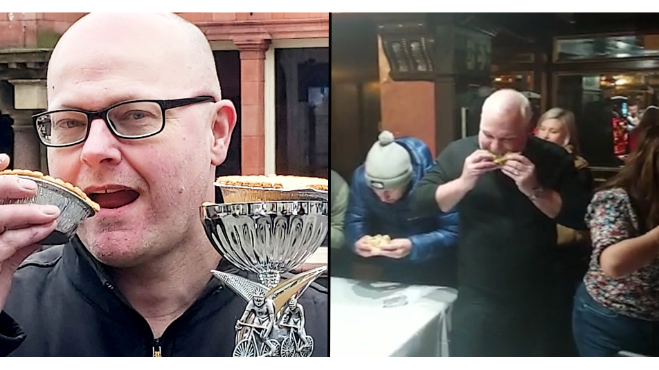 Man world champion for pie eating with 36 second achievement