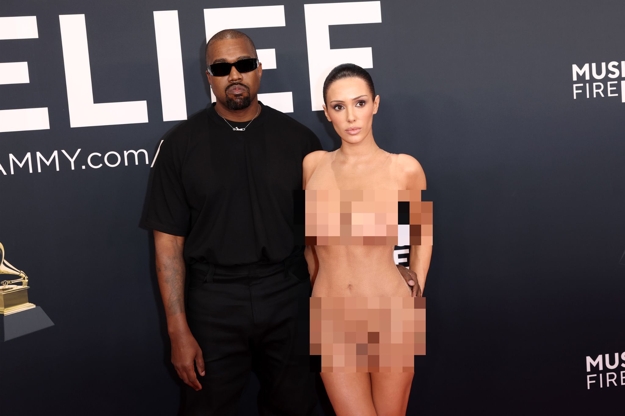 bianca censori uncensored dress Fans left in shock after seeing Kanye West's wife Censori's X-rated Grammys outfit Bianca Censori Shows Off Her