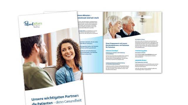 Informationsmaterial: Broschüre Patient Affairs #JWM