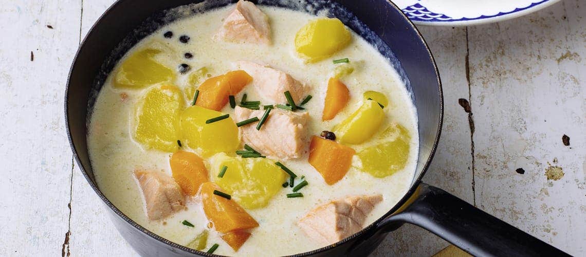 Rezept für eine gesunde und ausgewogene Ernährung bei Schuppenflechte: Kalakeitto - Äì Finnischer Fischeintopf Kalakeitto - Finnischer Fischeintopf
