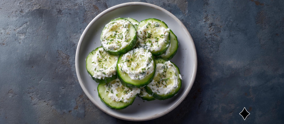Gurkenscheiben mit Kräuterfrischkäse – Erfrischender Snack