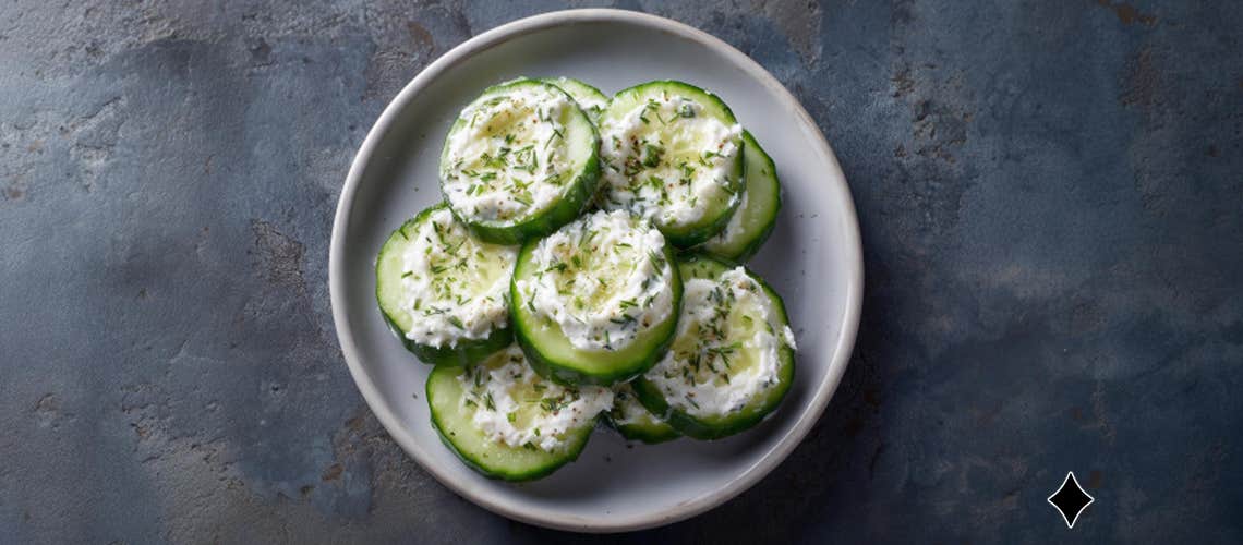 Gurkenscheiben mit Kräuterfrischkäse – Erfrischender Snack