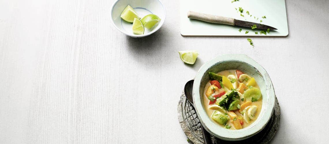 Rezept für eine gesunde und ausgewogene Ernährung bei Schuppenflechte: Rotes Gemüsecurry Rotes Gemüsecurry
