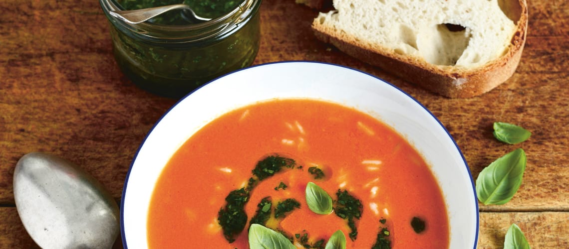 Ein gesundes Rezept: Tomatensuppe mit Reis