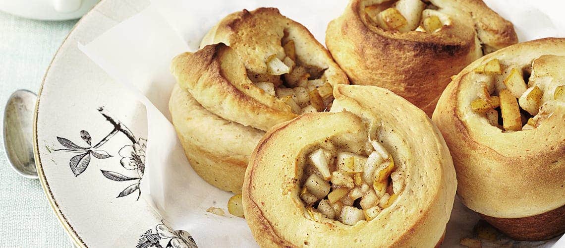 Gesunde Ernährung bei Schuppenflechte - Rezept: Warme Birnen-Hefe-Schnecken Warme Birnen-Hefe-Schnecken