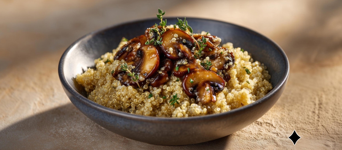 Quinoa-Risotto mit Pilzen