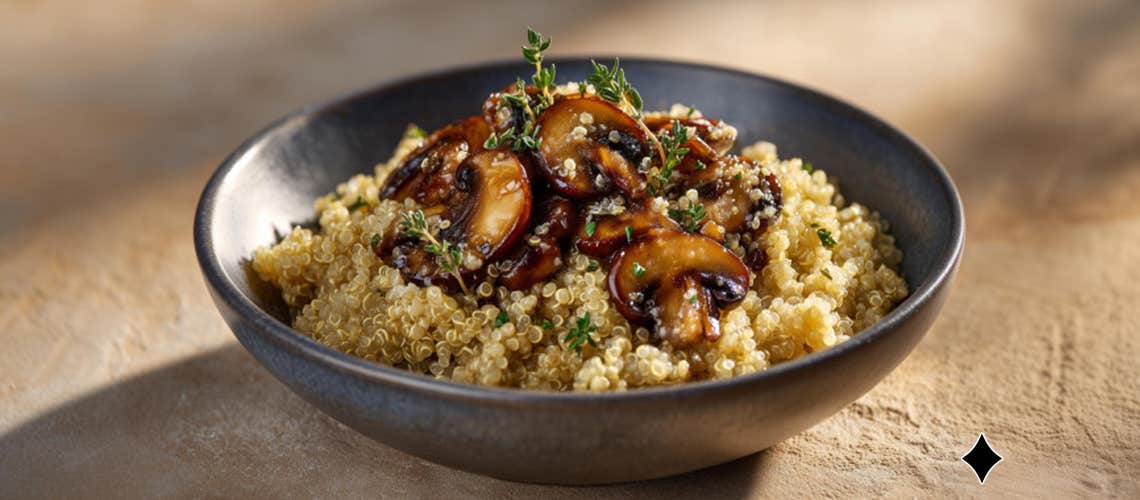 076_Quinoa-Risotto_mit_Pilzen Quinoa-Risotto mit Pilzen