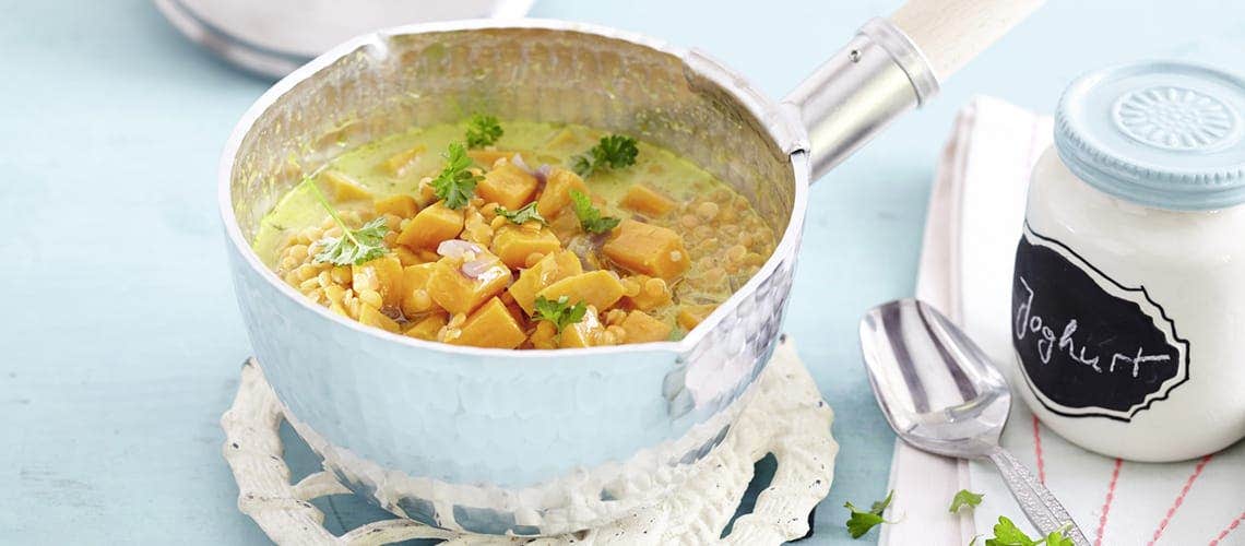 Süßkartoffel-Linsen-Curry