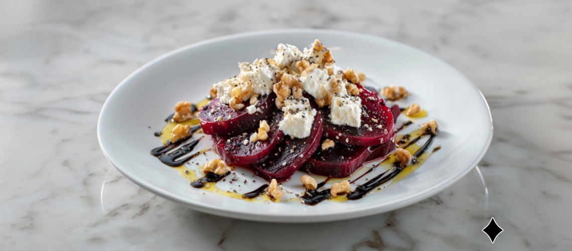 Rote-Bete-Carpaccio mit Ziegenkäse