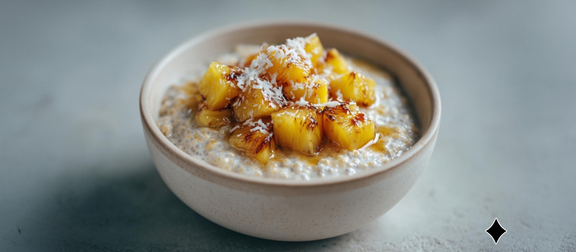 Kokos-Chia-Porridge mit Ananas