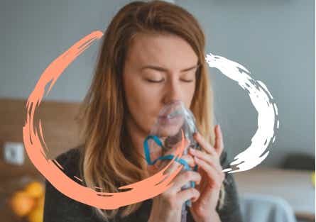 PAH: Frau mit Sauerstoffmaske