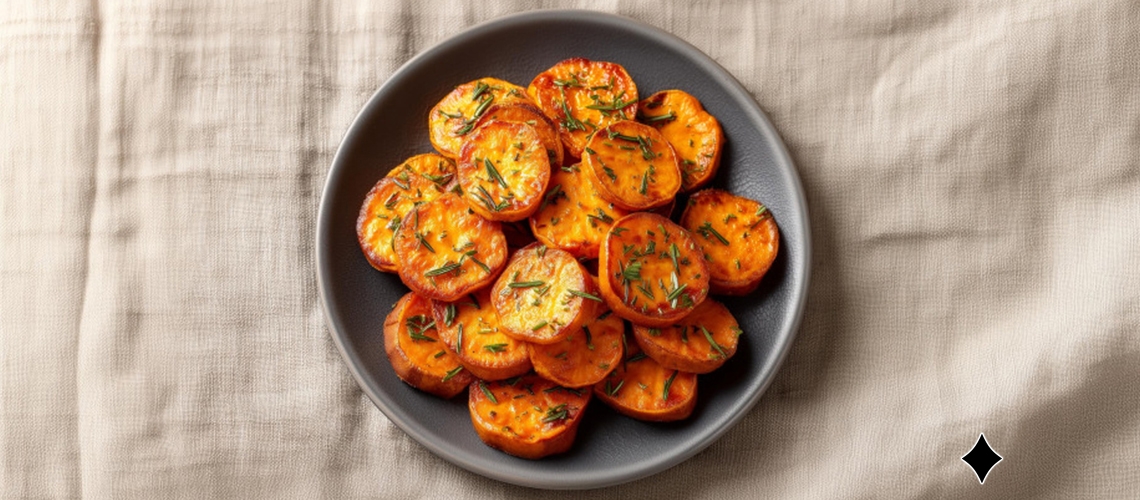 Karamellisierte Süßkartoffel mit Rosmarin und Ahornsirup