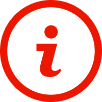 Rotes Informationssymbol in einem Kreis