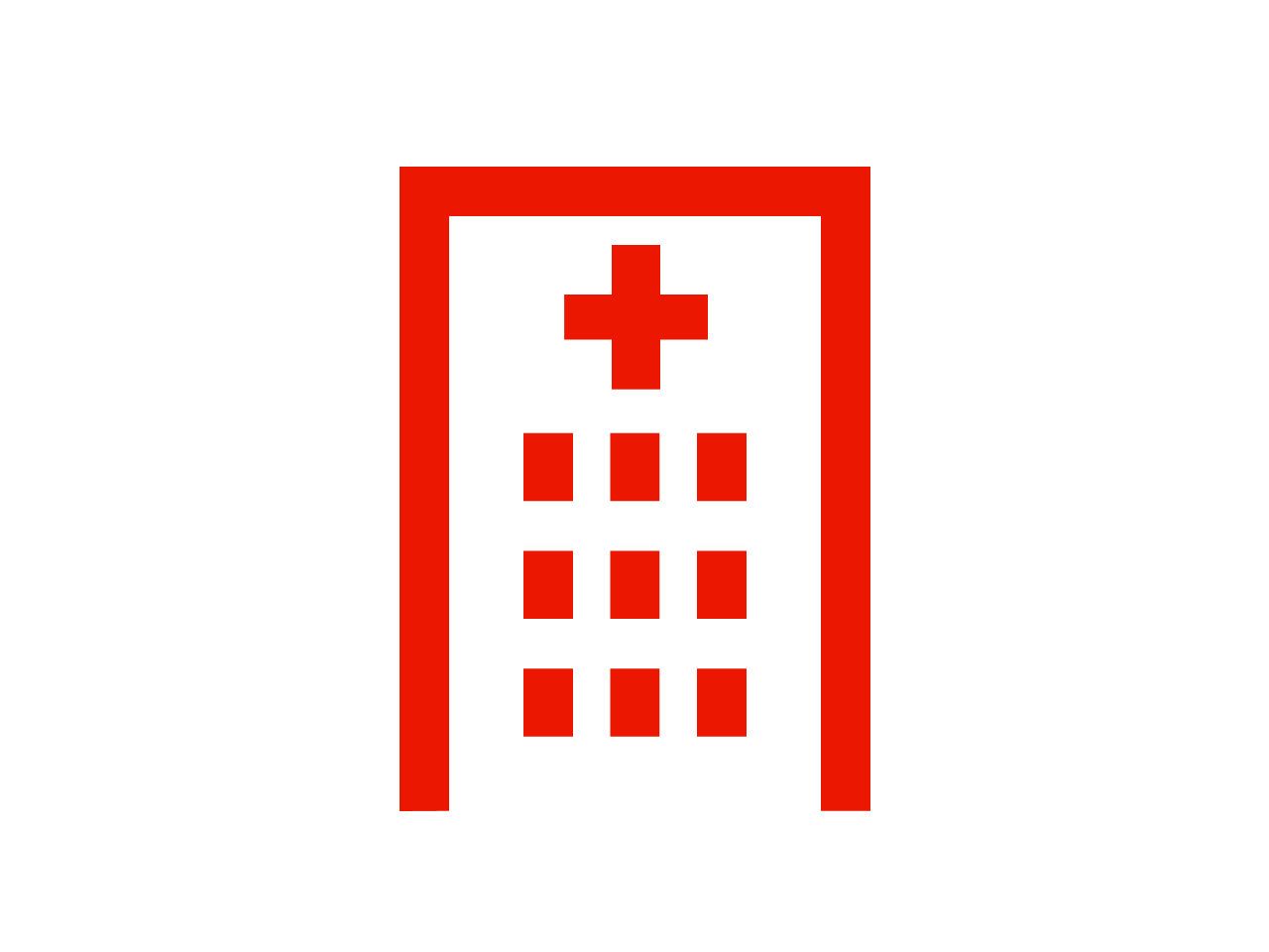 Rotes Icon eines Krankenhauses