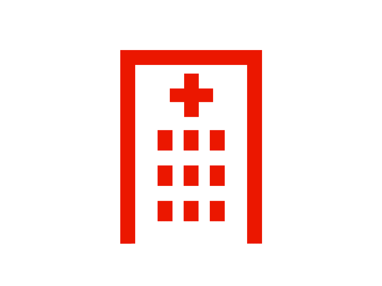 Tagesklinik Rotes Icon eines Krankenhauses