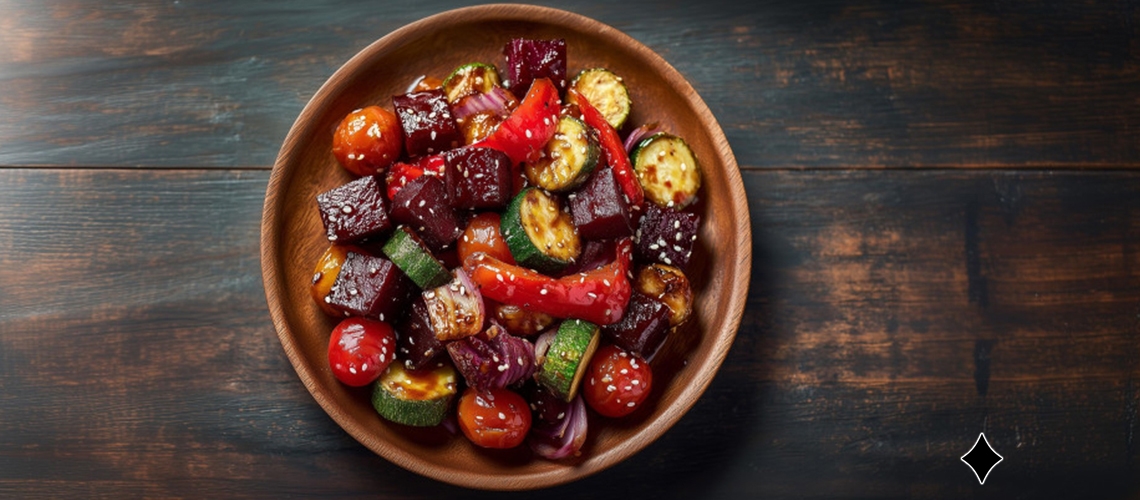 Ofengemüse mit Balsamico-Honig-Glasur