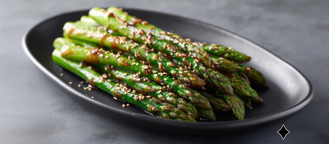 Gegrillter Spargel mit Sesamsoße