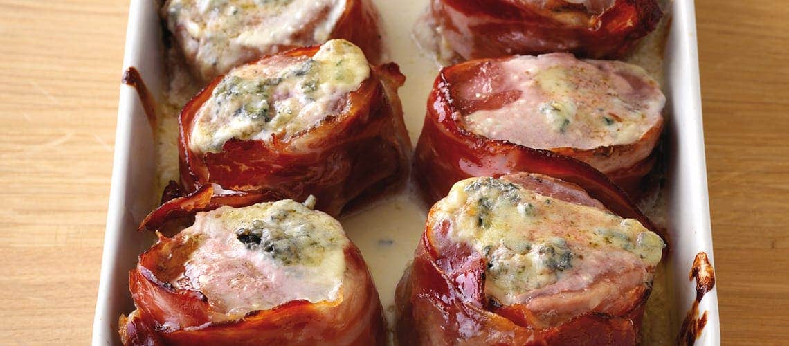 Rezept für eine entzündungshemmende Ernährung bei Schuppenflechte (Psoriasis): Filetpäckchen mit Schinken und Käsecreme Filetpäckchen mit Schinken und Käsecreme