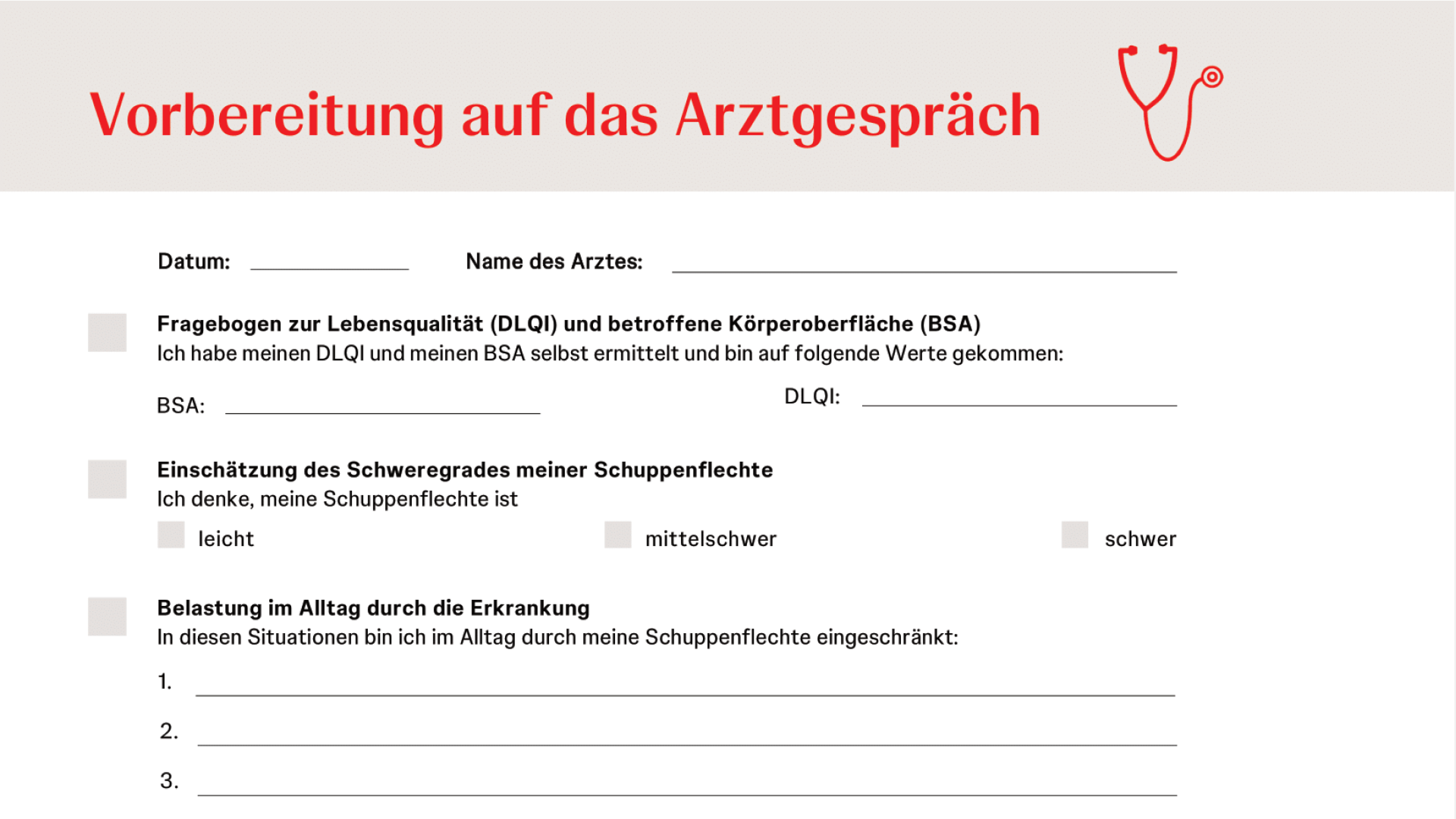 Checkliste Arztgespraech