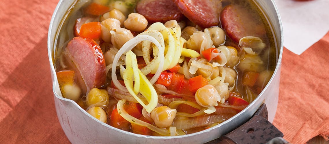 Schuppenflechte Rezept: Kichererbseneintopf mit Kabanossi