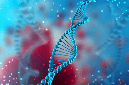 Die Gene spielen eine Rolle bei der Krankheitsentstehung von Morbus Crohn. Ausschnitt eines DNA-Stranges vor der Frage nach der Entstehung von Morbus Crohn. Die erblichen Anlagen, die in unserer DNA verankert sind, haben einen Einfluss auf die Krankheitsentstehung.
