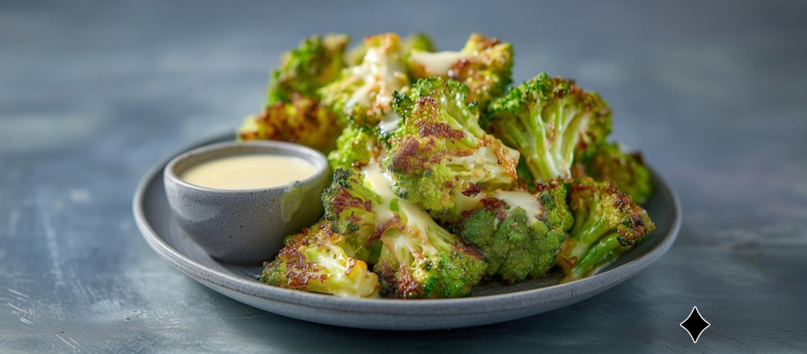 Romanesco mit Tahini-Zitronen-Dip