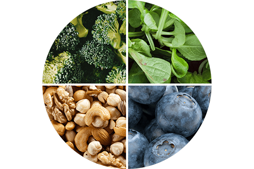 Antioxidantien: Brokoli, Spinat, Beeren, Nüsse