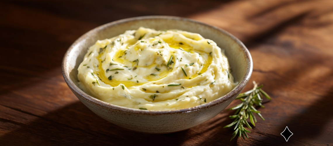 Kartoffel-Pastinaken-Püree mit Kräuteröl