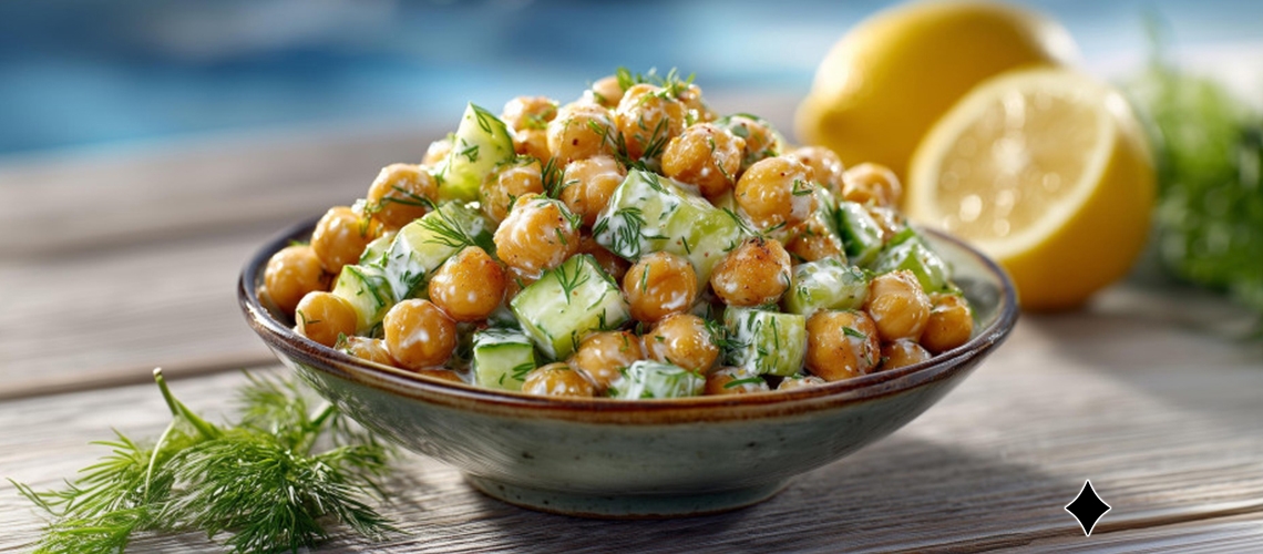 Kichererbsen-Salat mit Dill und Zitrone