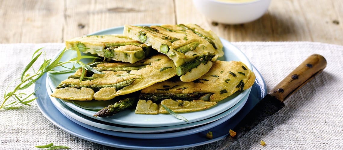 Pfannkuchen mit grünem Spargel: Anti-Inflammatorische Kochidee