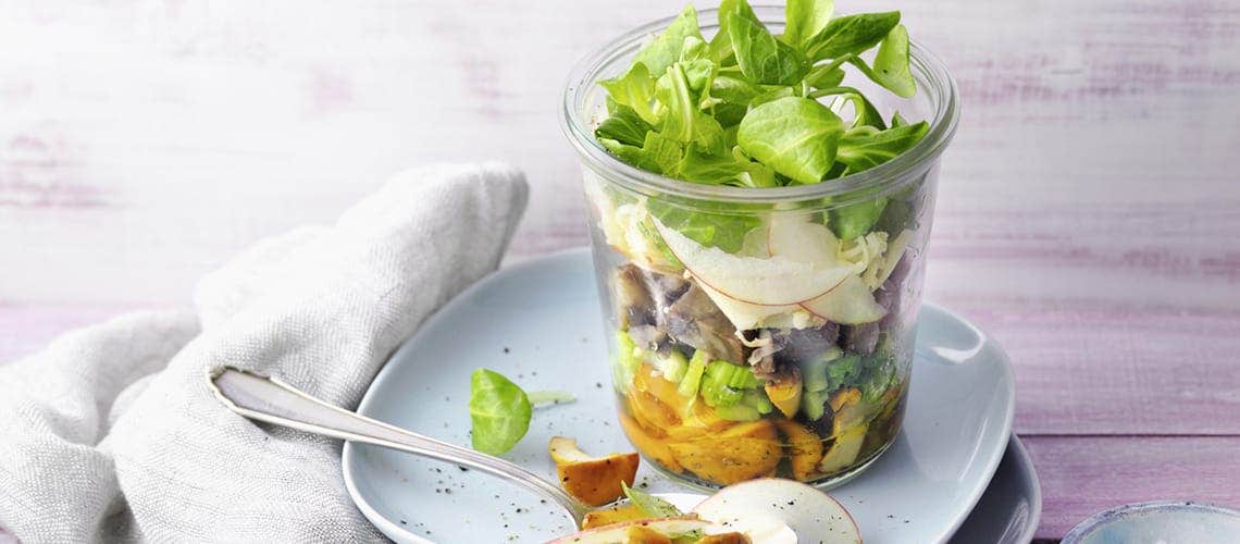 Rezept für ein vitales Leben trotz Schuppenflechte: Pfifferlingsalat mit Maronen Pfifferlingsalat mit Maronen