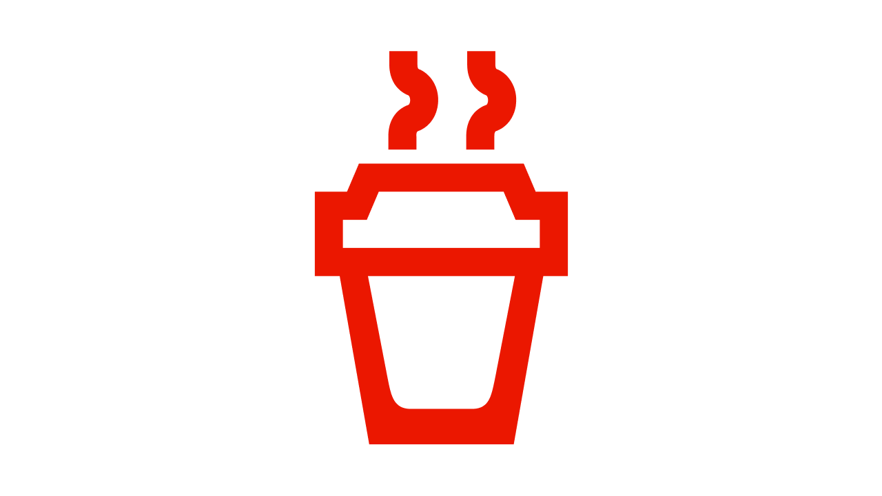 Rotes Icon eines To-Go Kaffeebechers