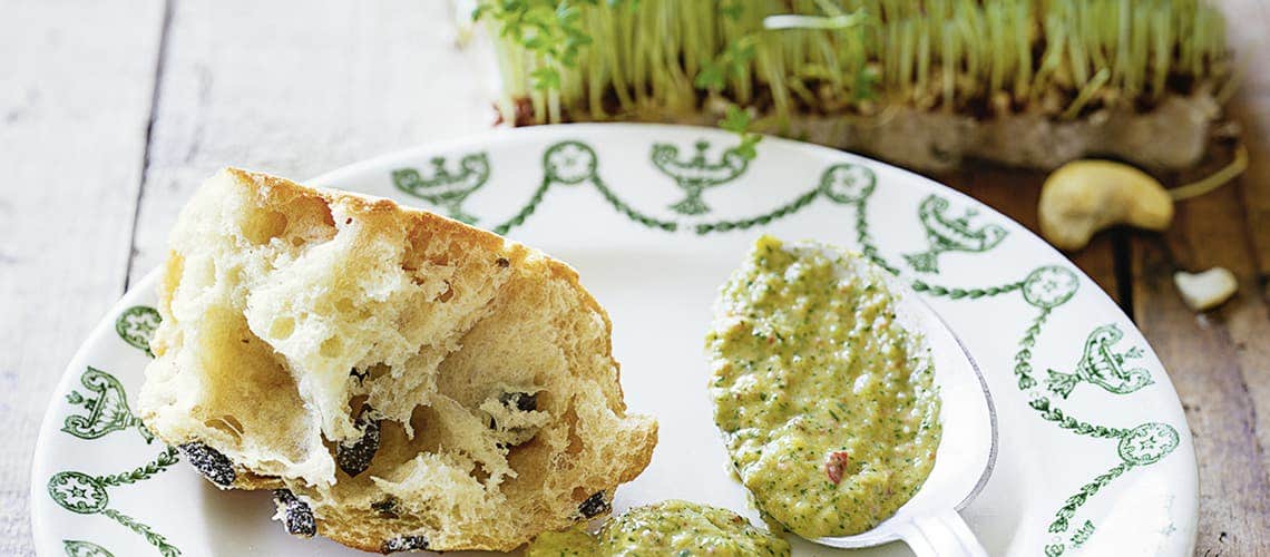 Rezept für eine entzündungshemmende Ernährung bei Schuppenflechte (Psoriasis): Cashewpaste mit Kresse Cashewpaste mit Kresse