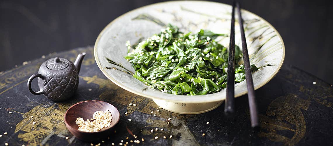 Rezept für eine gesunde und ausgewogene Ernährung bei Schuppenflechte: Koreanischer Spinat Koreanischer Spinat