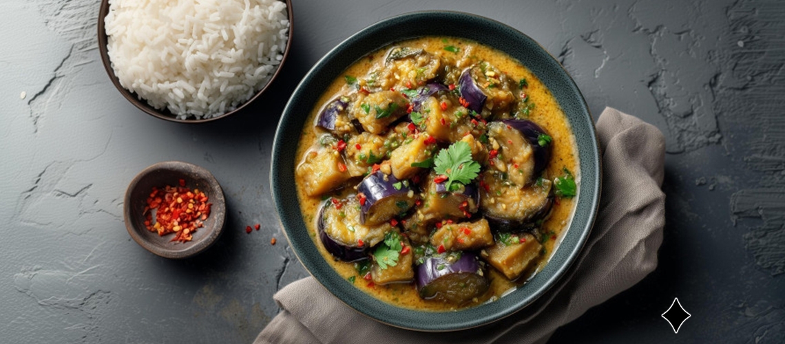 Auberginen-Curry mit Kokosmilch