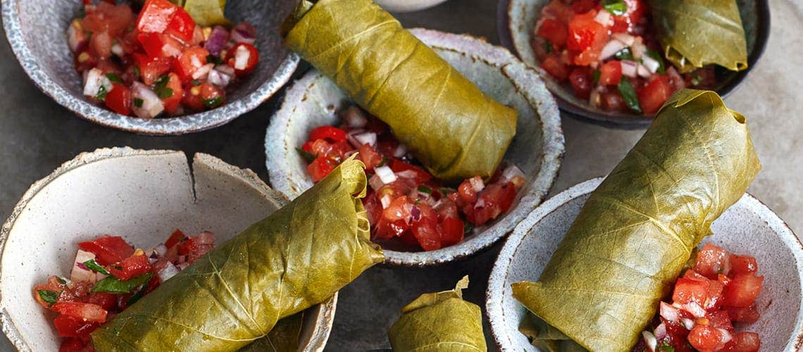 Gesunde Ernährung bei Schuppenflechte - Rezept: Weinblätter mit Mairübchenfüllung Weinblätter mit Mairübchenfüllung