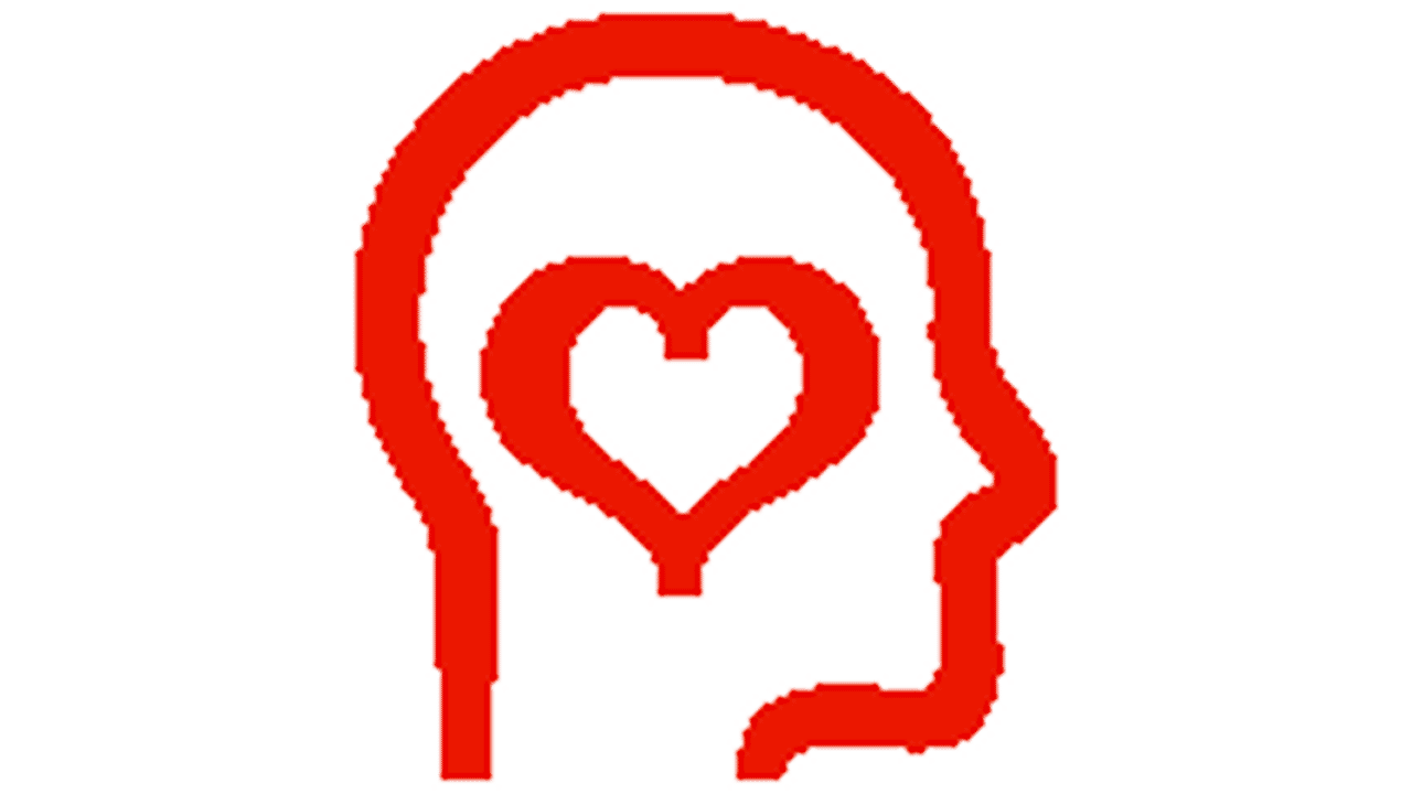 Gute Mundhygiene Icon Kopf mit Herz – Symbol für gute Mundhygiene