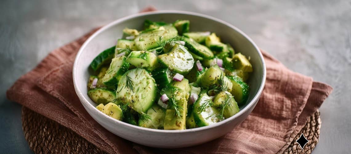 Ein gesundes Rezept: Sommerlicher Gurken-Avocado-Salat
