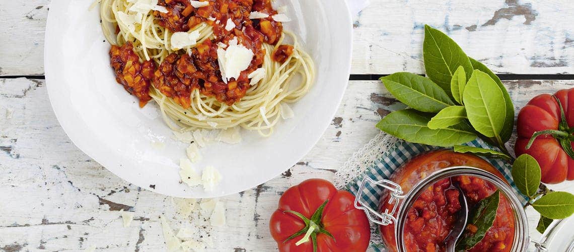 Gesunde Ernährung bei Schuppenflechte - Rezept: Spaghetti Shiitake-Bolognese