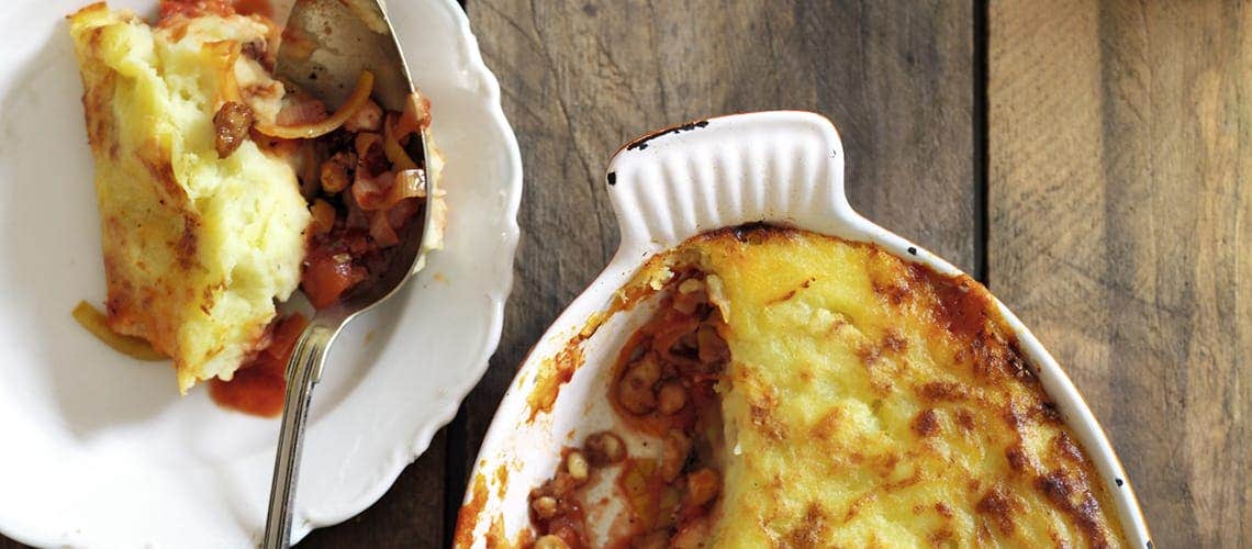 Entzündungshemmendes Rezept bei Schuppenflechte: Sheperds Pie mit Tofu Shepherd's Pie mit Tofu
