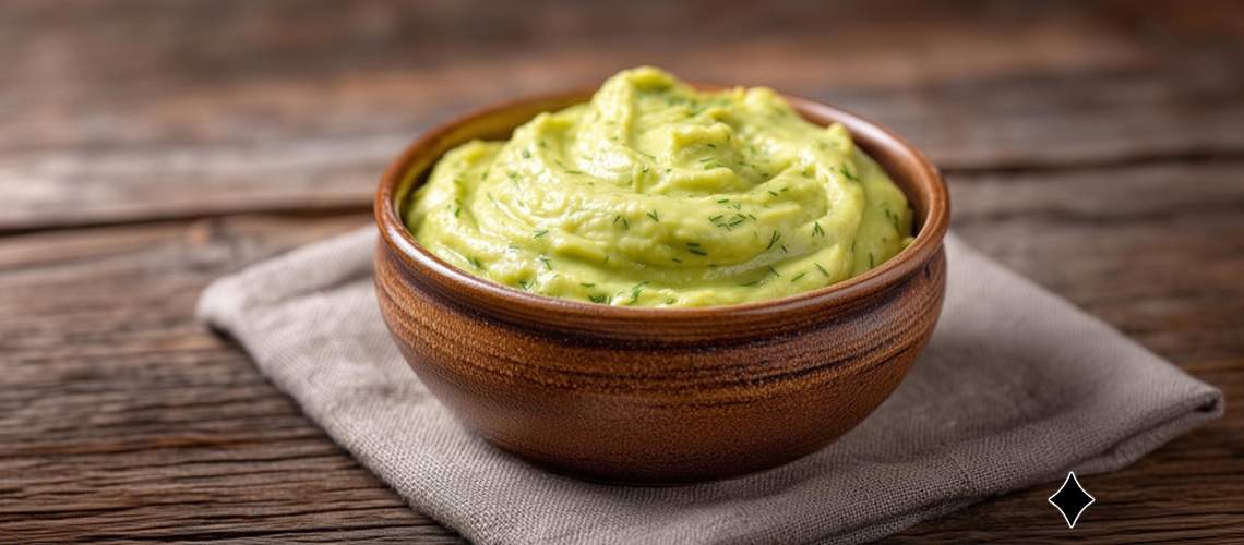 Avocado-Creme mit Kichererbsen und Dill