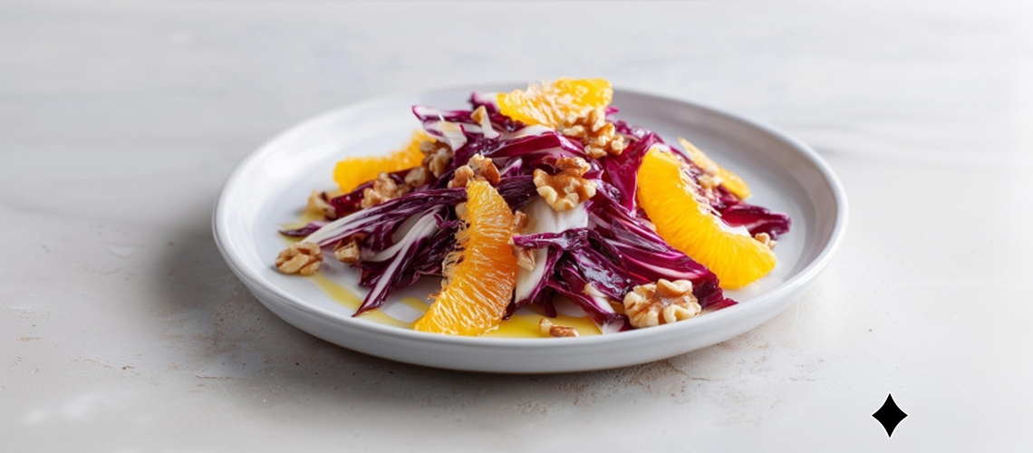 Radicchio-Salat mit Orangen und Walnüssen