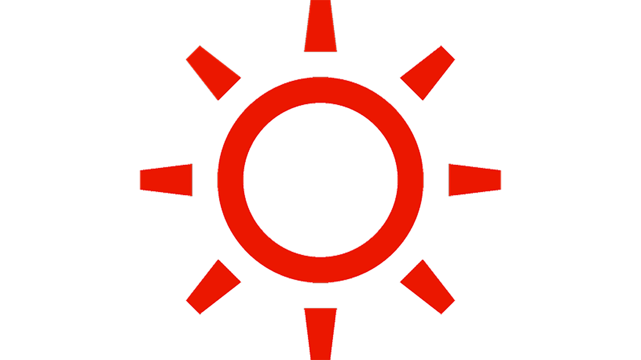 Icon mit Sonne – Symbol für das Vermeiden direkter Sonne