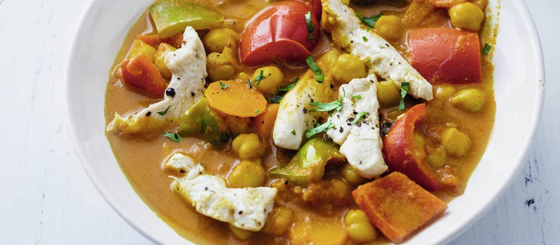 Rezept für eine gesunde und ausgewogene Ernährung bei Schuppenflechte: Bunter Kichererbsen-Topf Bunter Kichererbsen-Topf