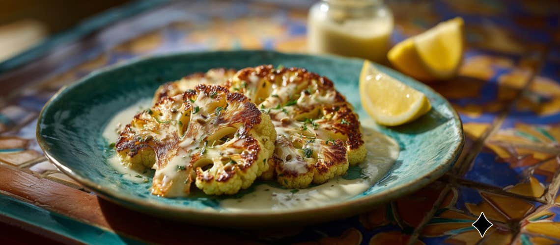 046_Geroestete_Blumenkohlsteaks_mit_Zitronen-Tahini-Sosse Geröstete Blumenkohlsteaks mit Zitronen-Tahini-Soße