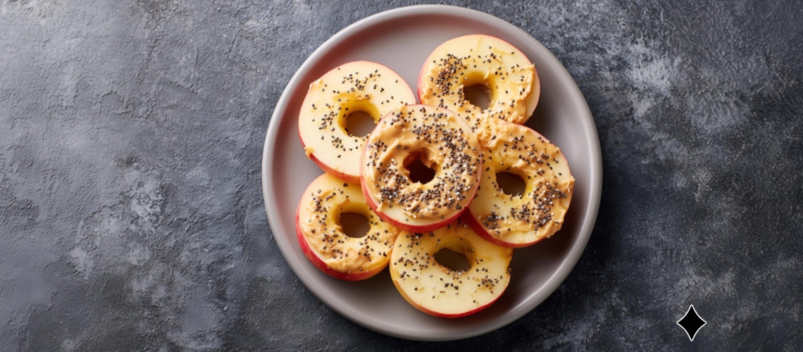 Apfelringe mit Nussbutter