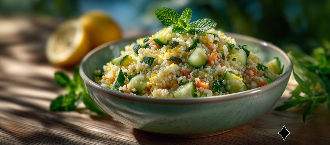 Zitronen-Hirse-Salat mit frischen Kräutern