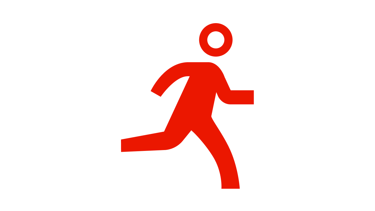 Rotes Icon einer rennenden Person